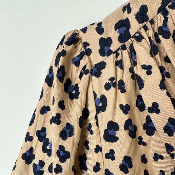 Rebecca Taylor Silk Cheetah Tie Front Dress Size 6 - Picture 9 of 14